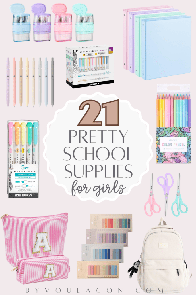 pretty school supplies